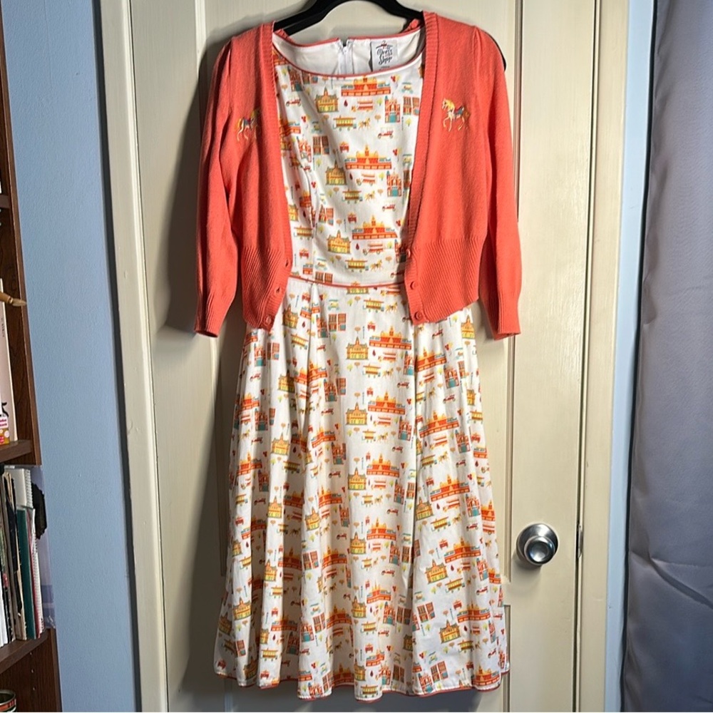 Her Universe Cream A-Line Midi Dress Work